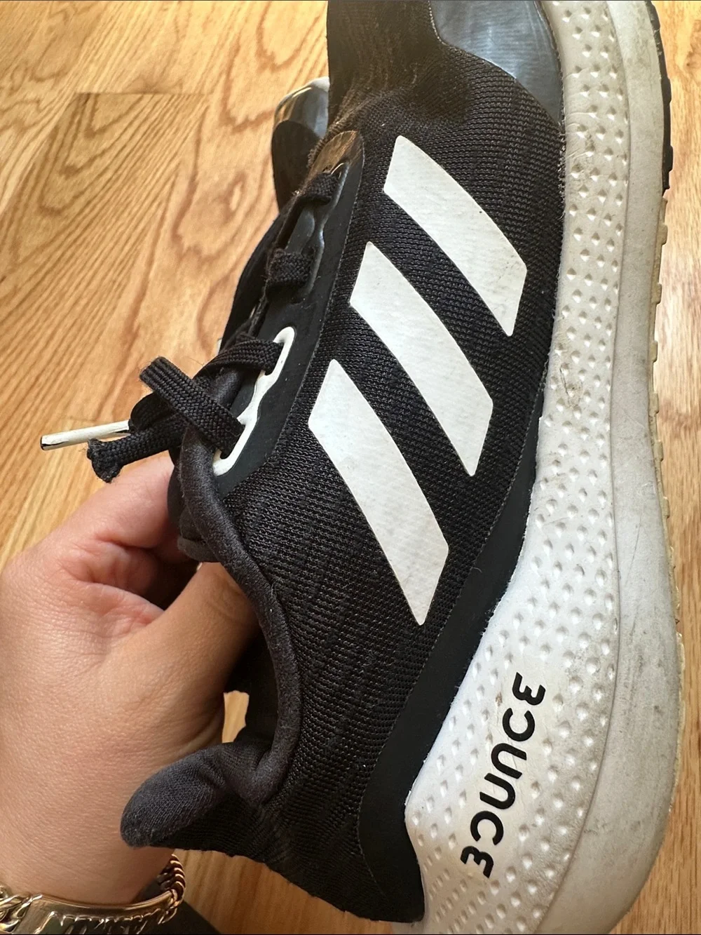adidas Kids Black and White Bounce Sneakers